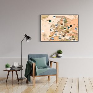 Vintage Wandbild Europakarte