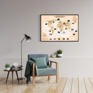 Vintage Wandbild Weltkarte