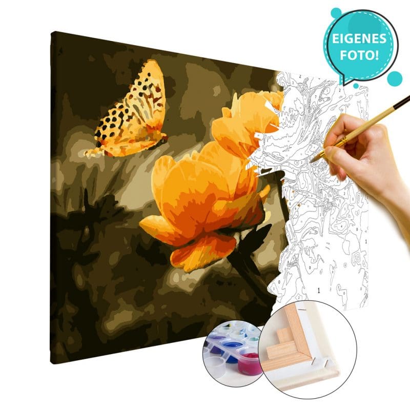 Wandbild Malen nach Zahlen eigene Foto Blumen Wunschmotiv