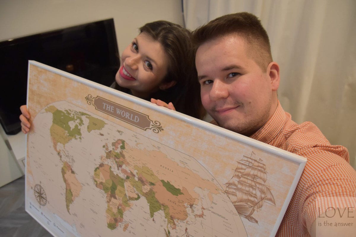 Pinnwand Weltkarte auf Kork