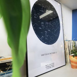 Sternenhimmel Poster Persönliche Sternenkarte Schwarz-Weiss Pimavo