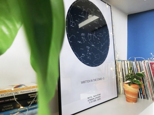 Sternenhimmel Poster Persönliche Sternenkarte Schwarz-Weiss Pimavo