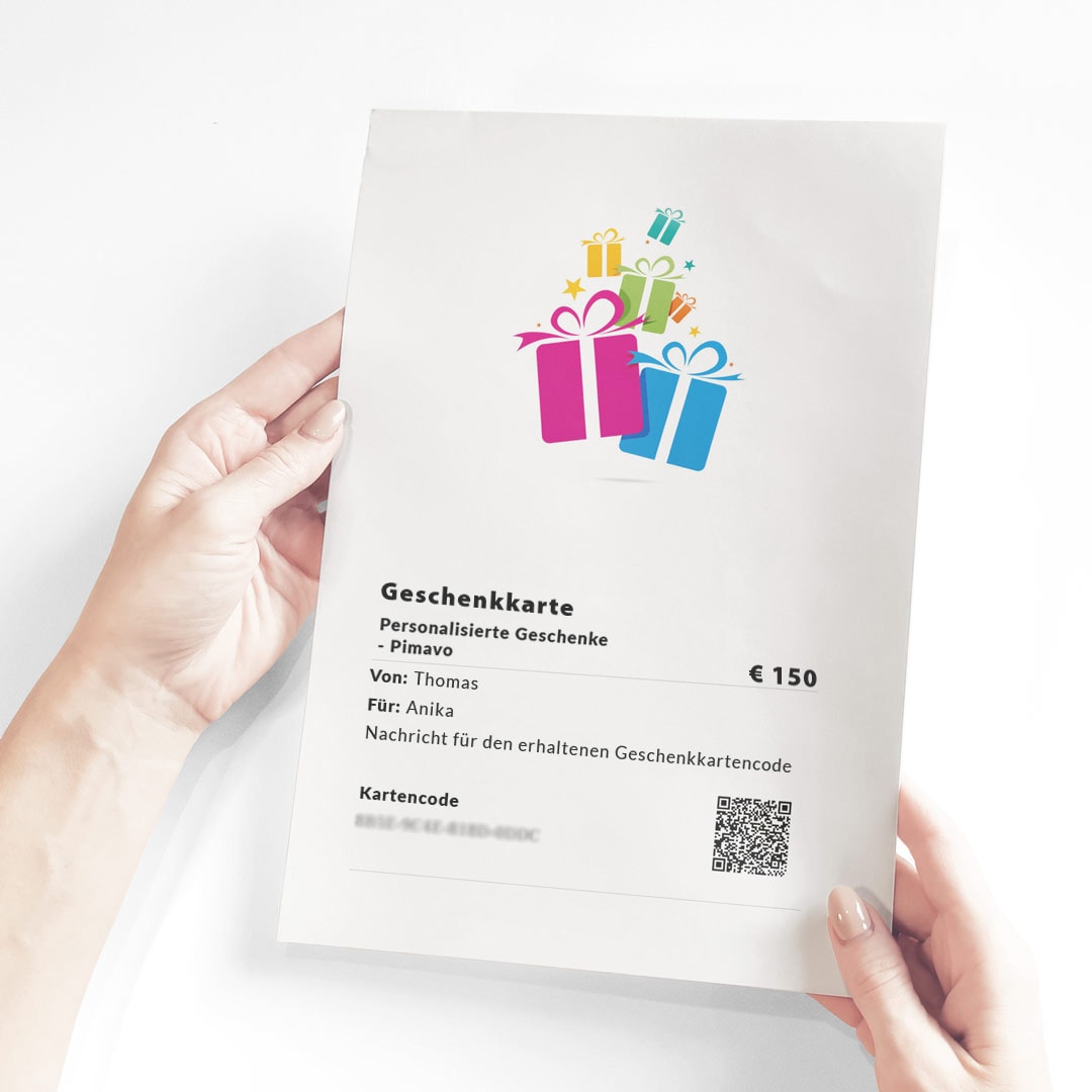 Geschenkkarte-pimavo Geschenkgutschein Pimavo